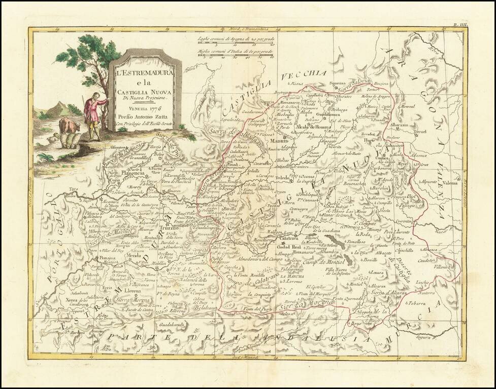L'Estremadura e la Castiglia Nuova Di Novissima Projezione  . . . 1776