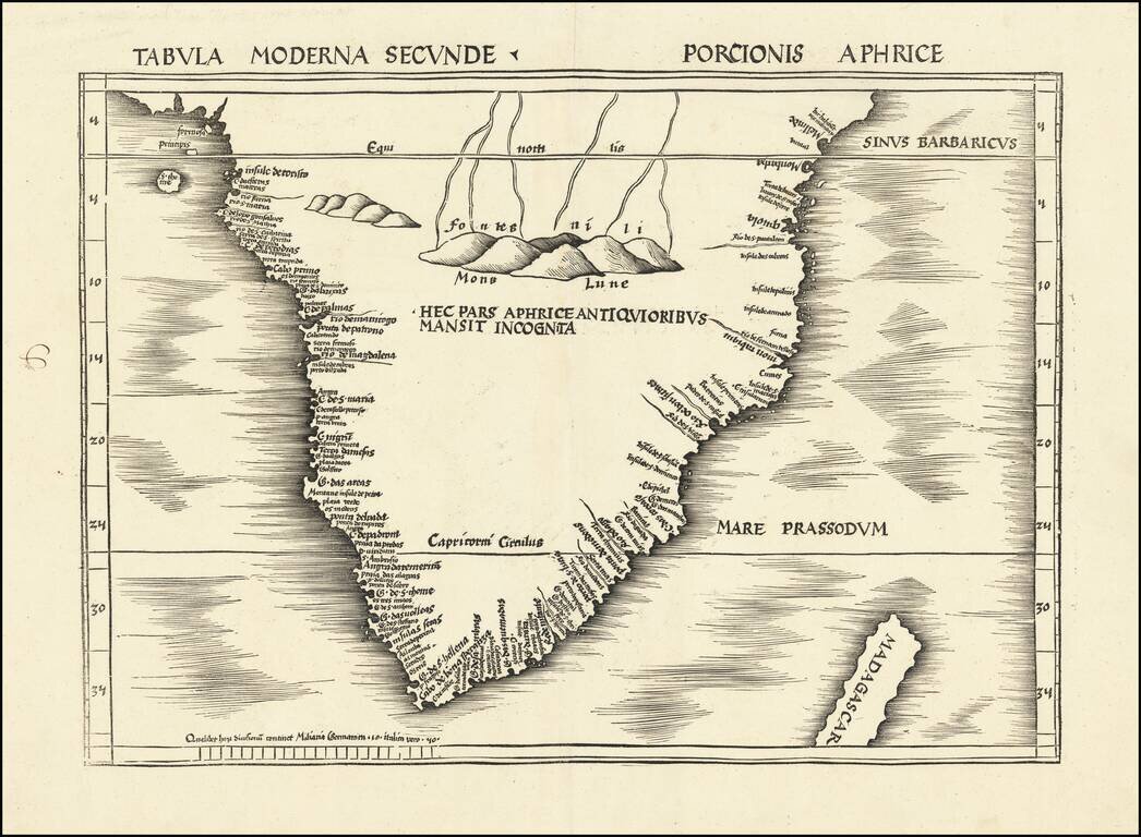 [First Modern Map of Southern Africa] Tabula Moderna Secunde Porcionis Aphricae