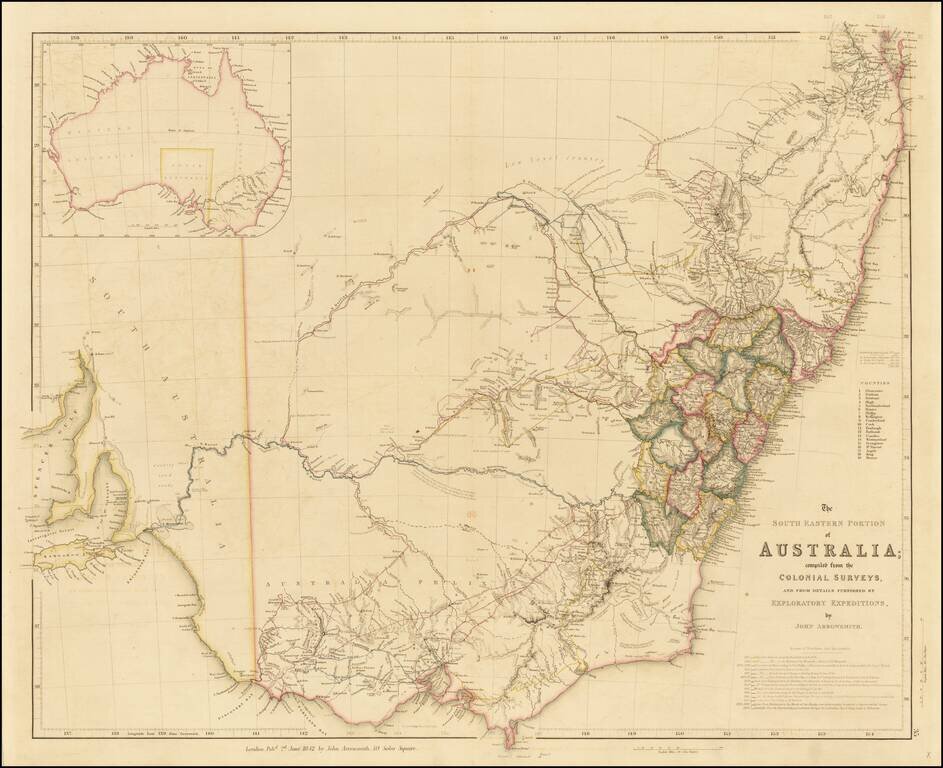 The South Eastern Portion of Australia, compiled from the Colonial Surveys, And From Details Furnished By Exploratory Expeditions. by John Arrowsmith