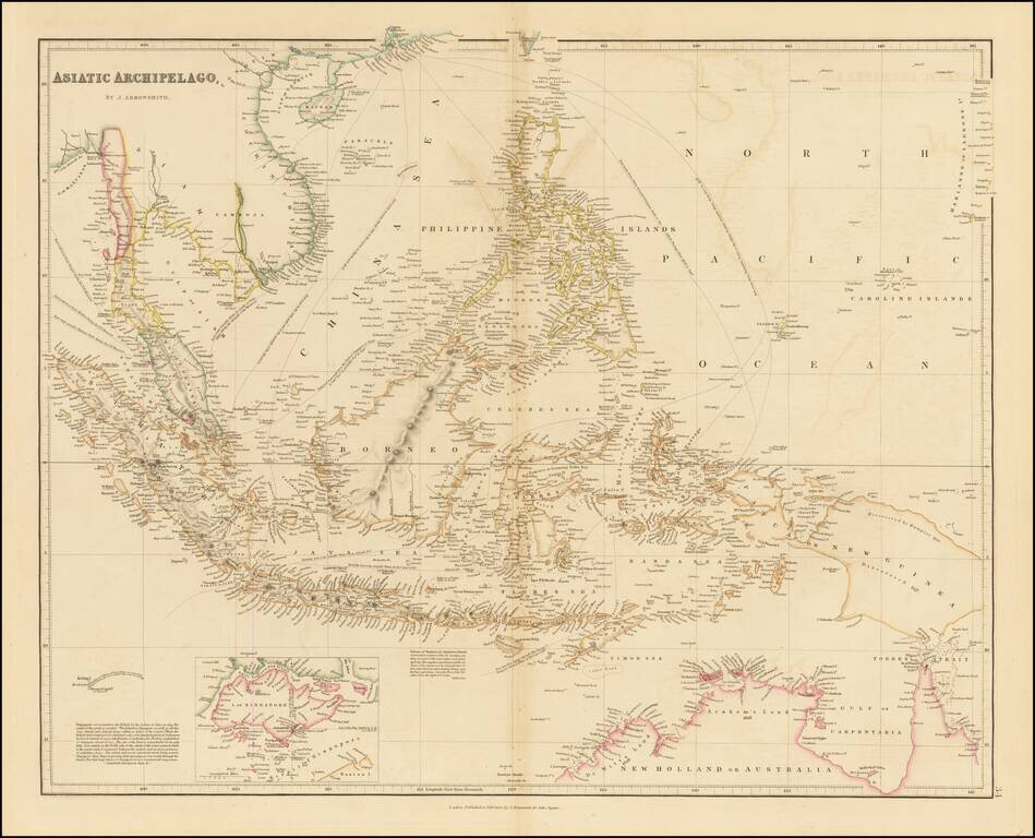 Asiatic Archipelago   [Early Singapore Inset]