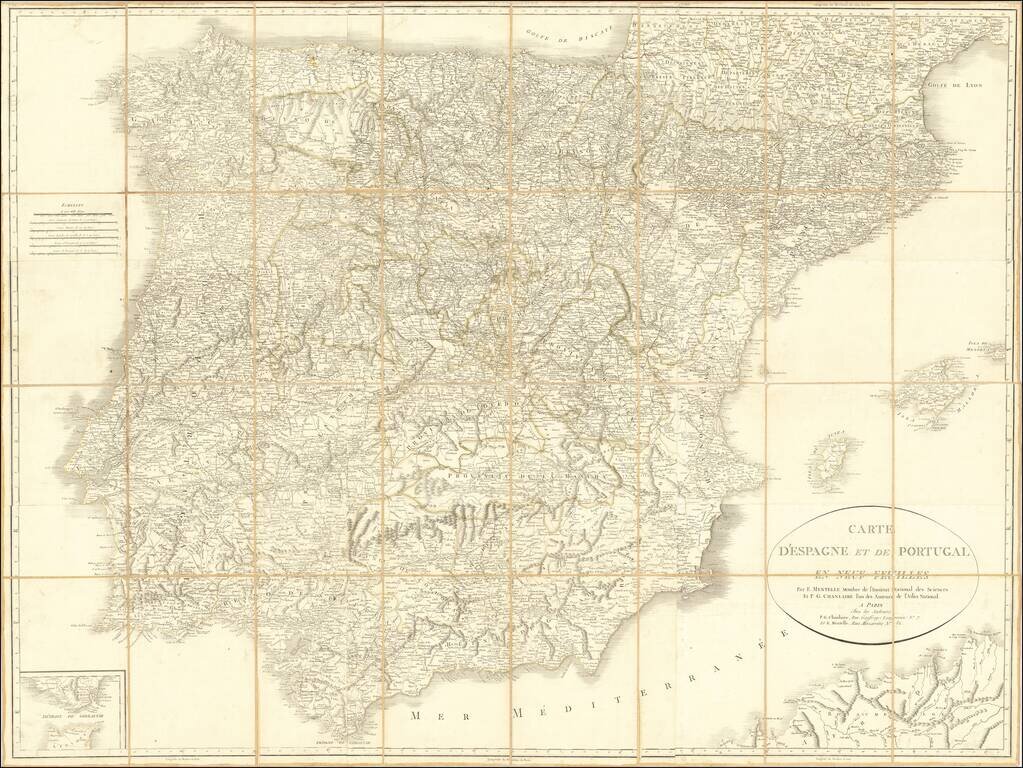 [9 Sheet Map of Iberian Peninsula]  Carte D'Espagne et de Portugal en Neuf Feuilles . . .
