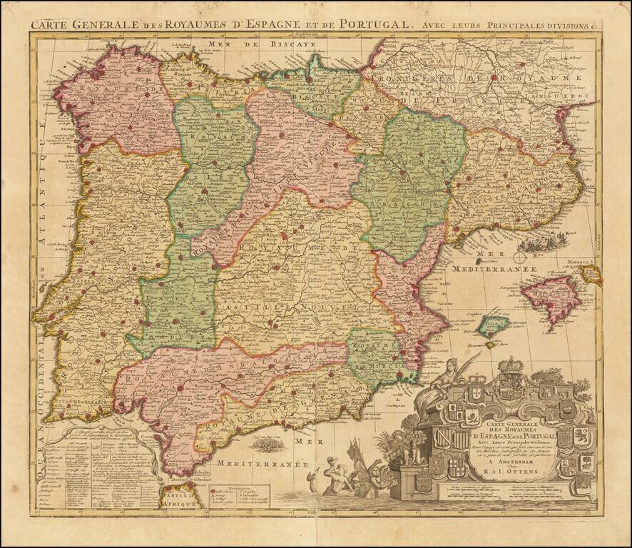 Carte Generale des Royaumes D'Espagne & de Portugal Avec Leurs Principales Divisions . . .  (shows Balearic Islands)