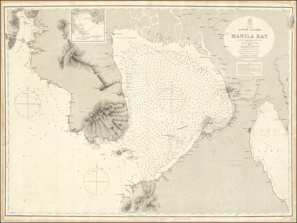 Luzon Island -- Manila Bay Surveyed by the Spanish Philippine Hydr. Commission under the direction of Captain Claudio Montero 1861 with Corrections & Additions to 1885