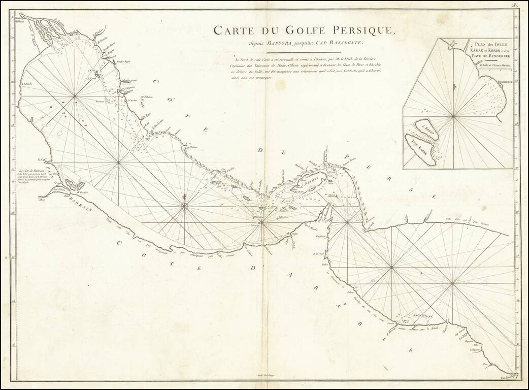 Carte du Golfe Persique, depuis Bassora jusqu'au Cap Rasalgate . .  .