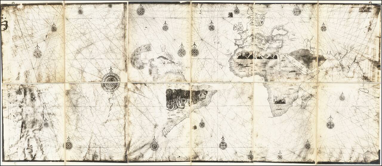 [Early Photographic Facsimile of the 1523 Turin Map]