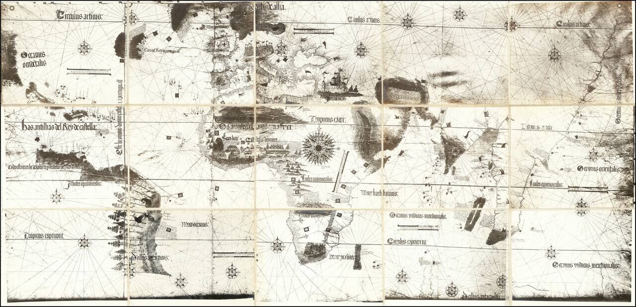 [Early Photographic Facsimile of the 1502 Cantino Planisphere]