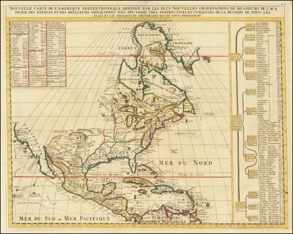 Nouvelle Carte De L'Amerique Septentrionale Dressee Sur Les Plus Nouvelles Observations . .
