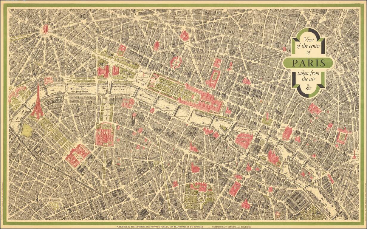 View of the center of Paris taken from the air