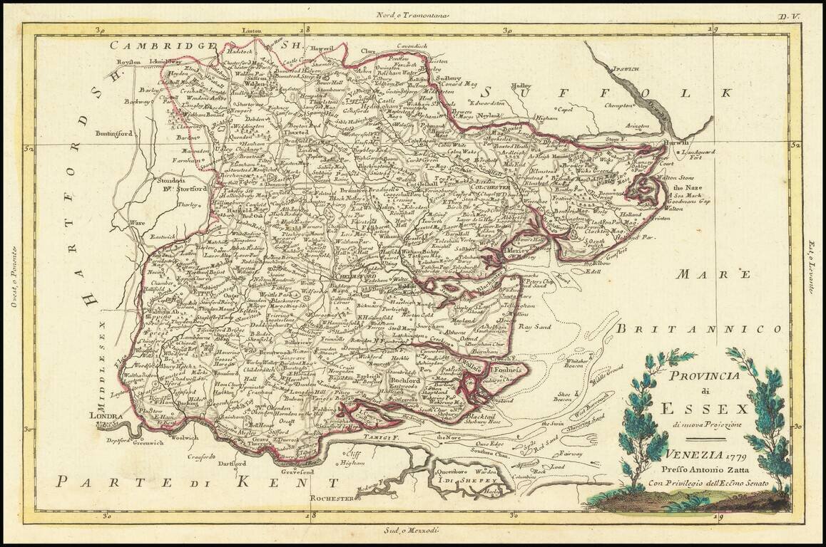 Provincia di Essex di nuova Projezione . . . .1779