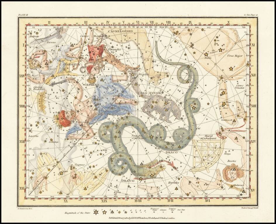 Ursa Minor - Little Bear also showing Cassiopeia, Draco & Cepheus