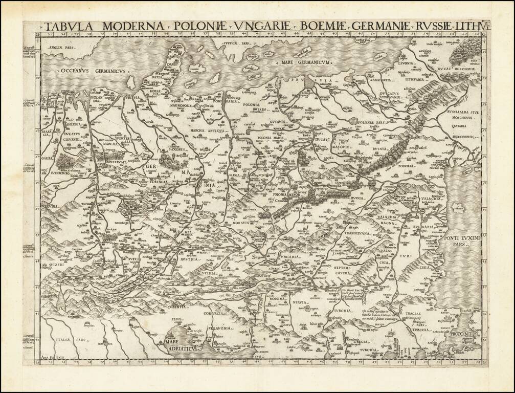 Tabula Moderna Poloniae Ungariae Boemiae Germaniae Russiae Lithuae