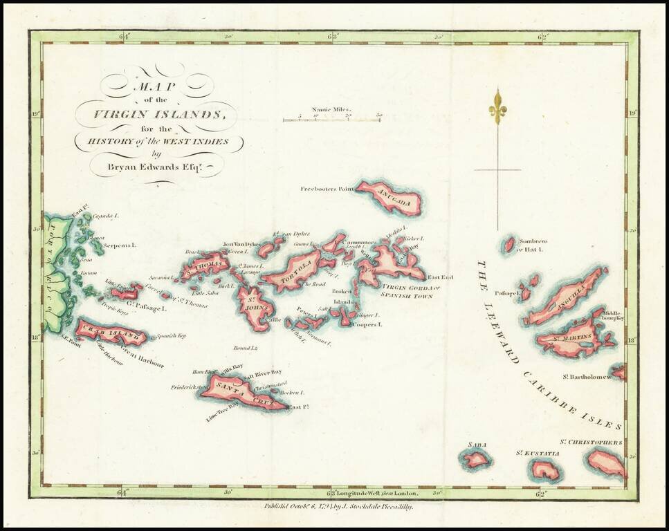 Map of the Virgin Islands for the History of the West Indies . . .