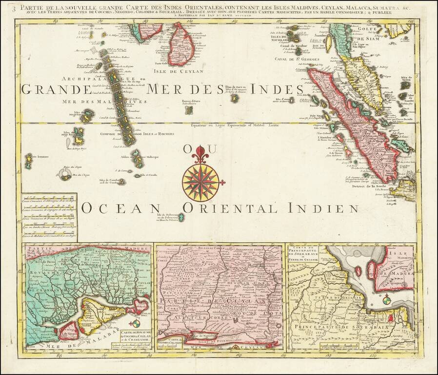 Partie De La Nouvelle Grande Carte Des Indes Orientales, Contenant Les Isles Maldives……Par Ian B. Elwe 1792