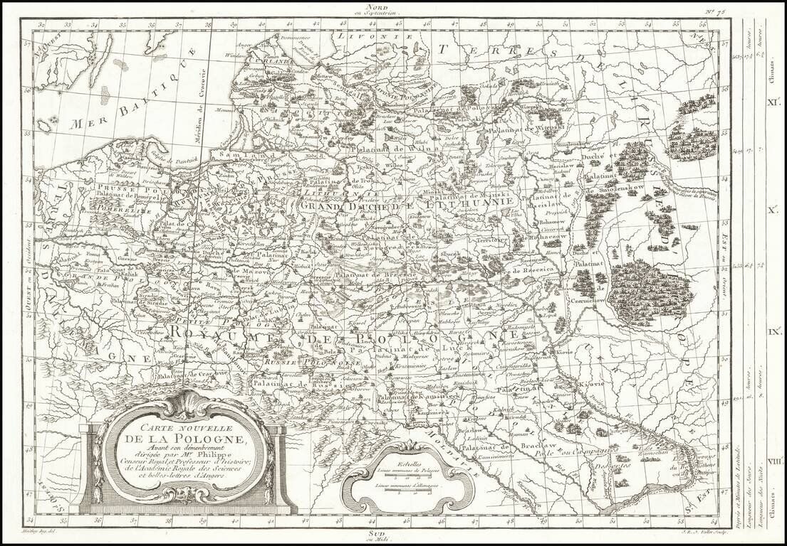 Carte Nouvelle de la Pologne Avant son demenbrement dirigee par Mr. Philippe . . .
