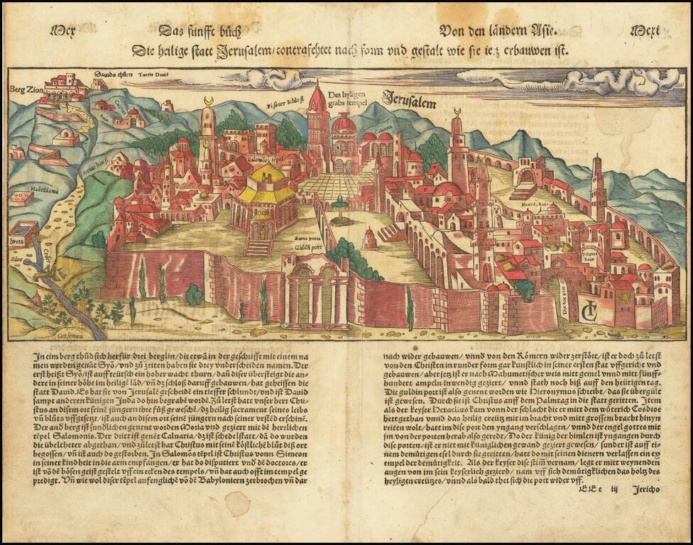 [Jerusalem] Die Heilige Statt Jerusalem Contrafehtet nach Form und Gestalt wie sie Ietz Erbauwen ist
