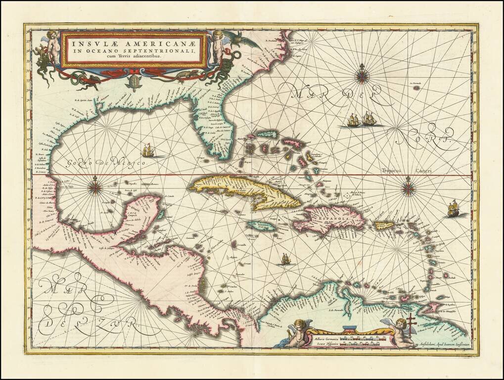 Insulae Americanae in Oceano Septentrionali cum Terris adiacentibus