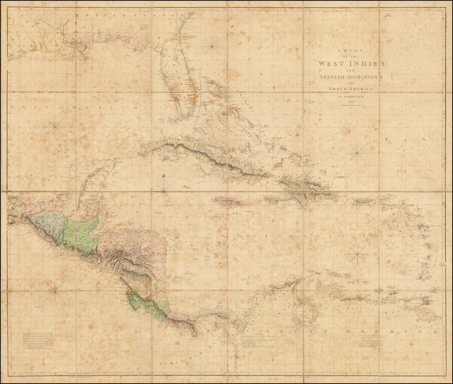 Chart of the West Indies And Spanish Dominions in North America.  By A. Arrowsmith.  1803 . . . Additions to 1810
