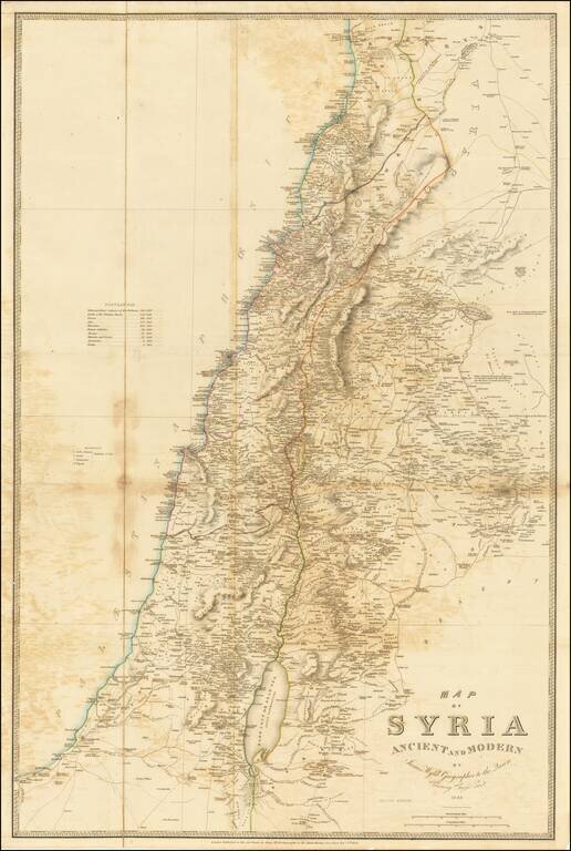 [Ottoman Province of Syria]  Map of Syria Ancient and Modern . . . 1843