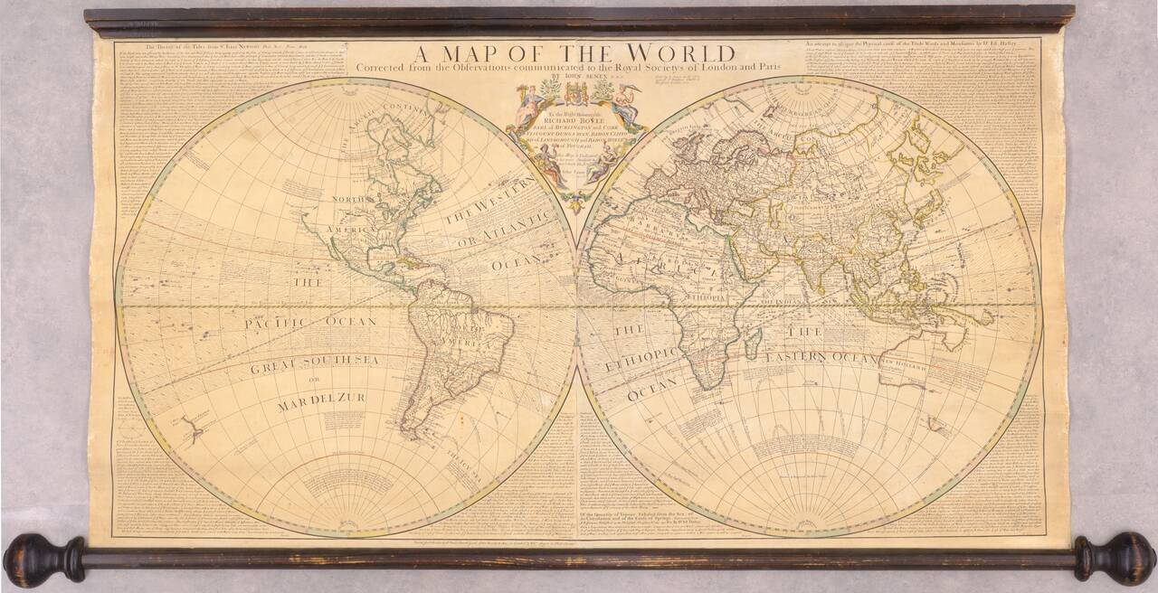 A Map of the World Corrected from the Observations Communicated to the Royal Societys of London and Paris.
