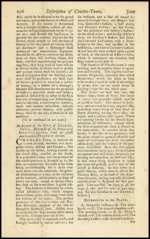 An Exact Prospect of Charlestown, the Metropolis of the Province of South Carolina