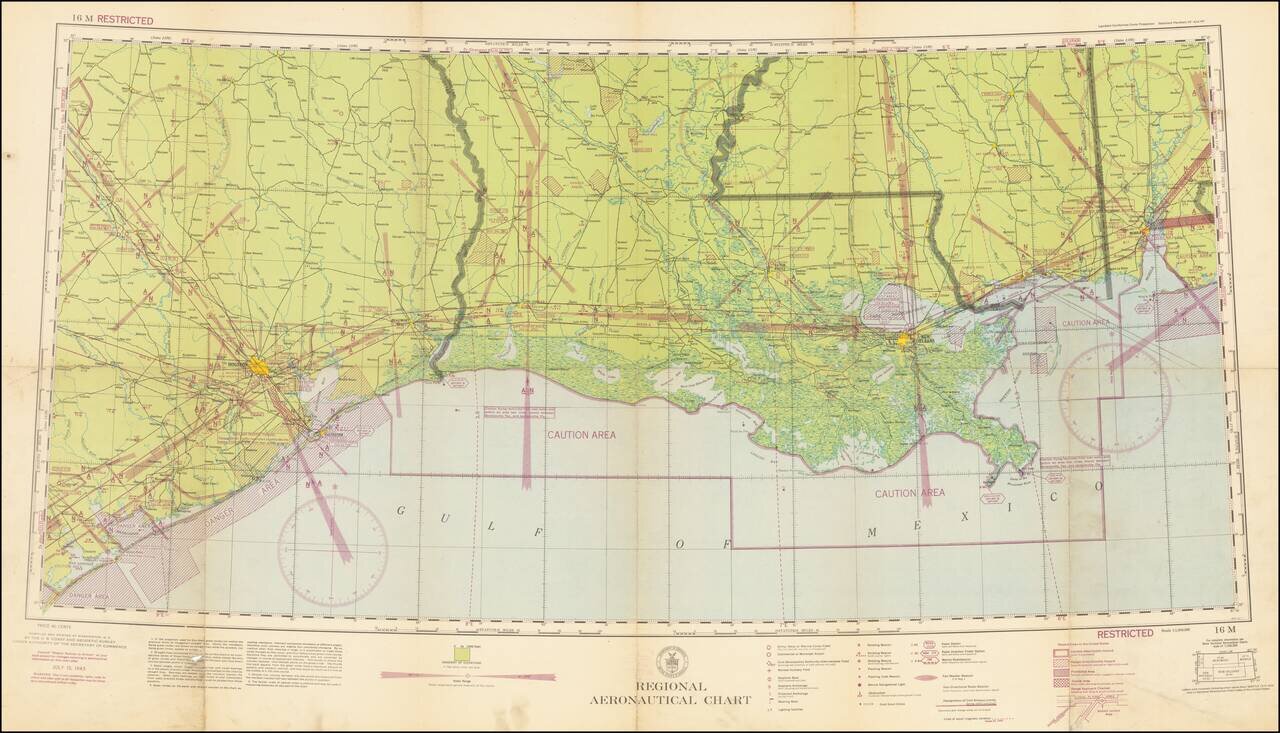 (Texas, Louisiana, Mississippi)  (Restricted) Sectional Aeronautical Chart
