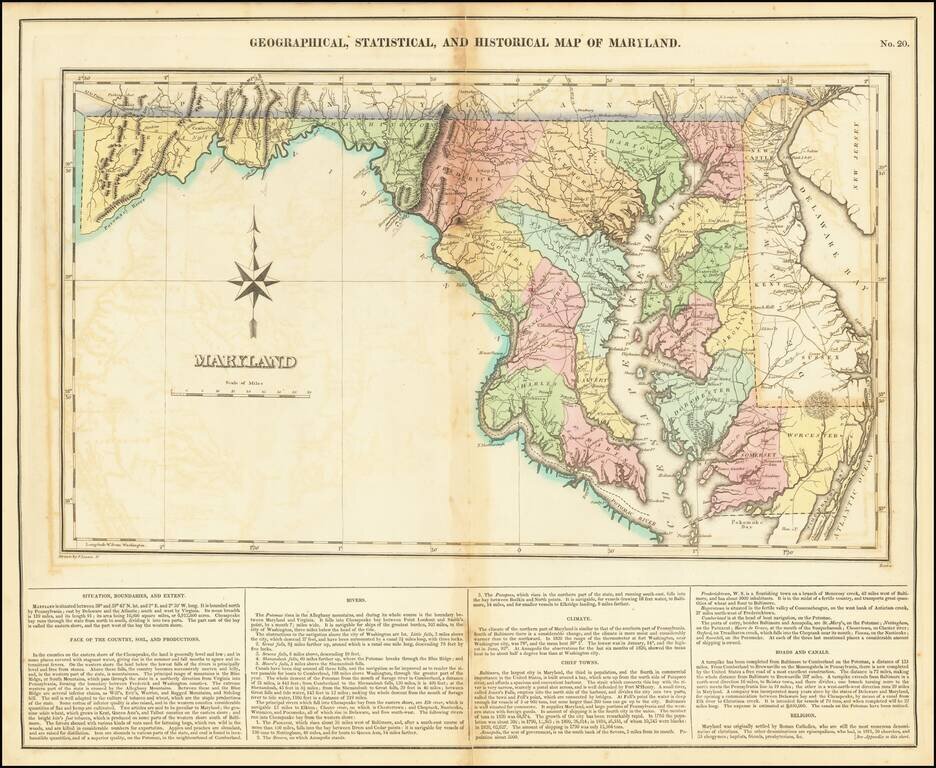 Geographical, Statistical and Historical Map of  Maryland
