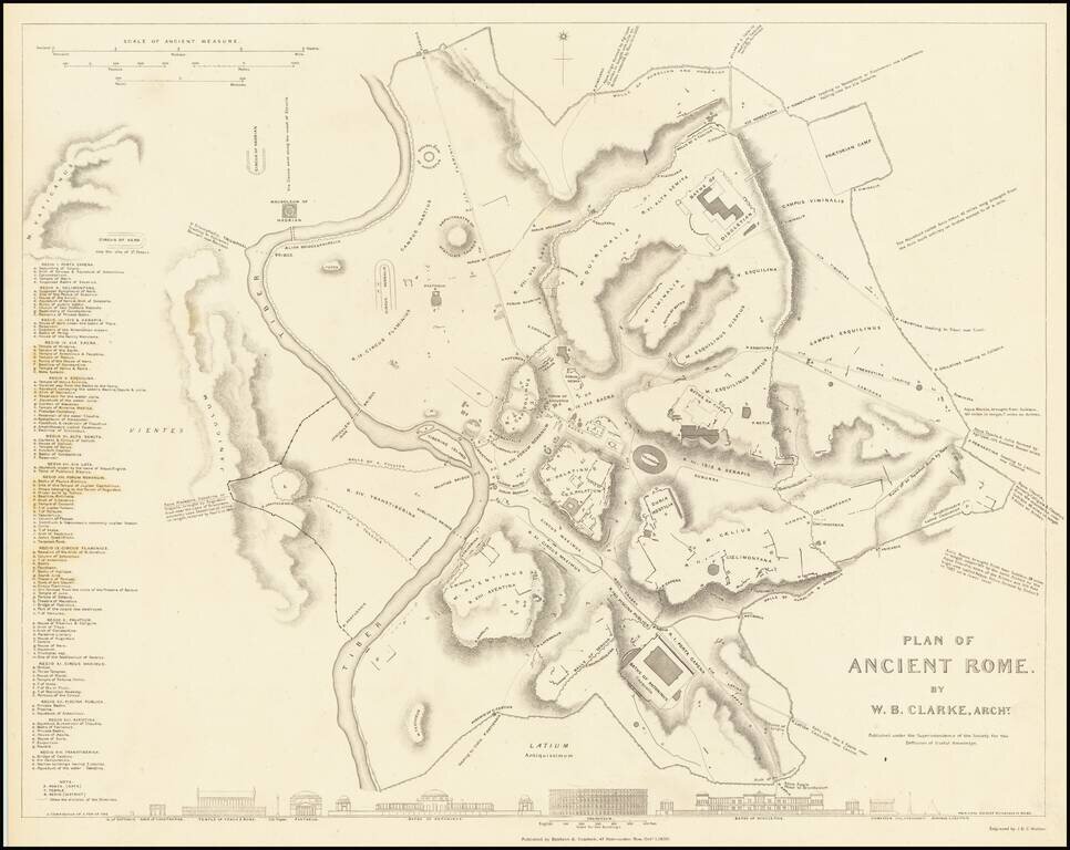 Plan of Ancient Rome.  By W.B. Clarke, Archt.