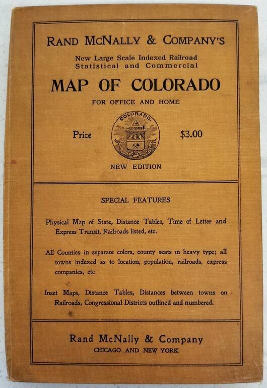 The Rand-McNally New Railroad Statistical Commercial Map of Colorado 1910