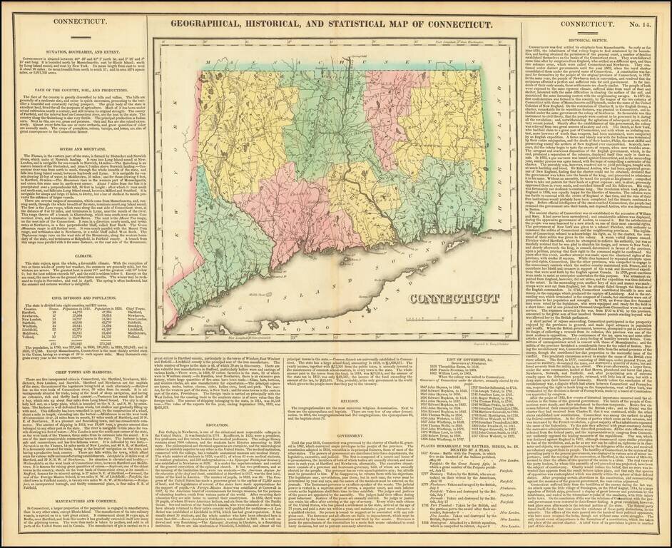 Geographical, Historical and Statistical Map of Connecticut