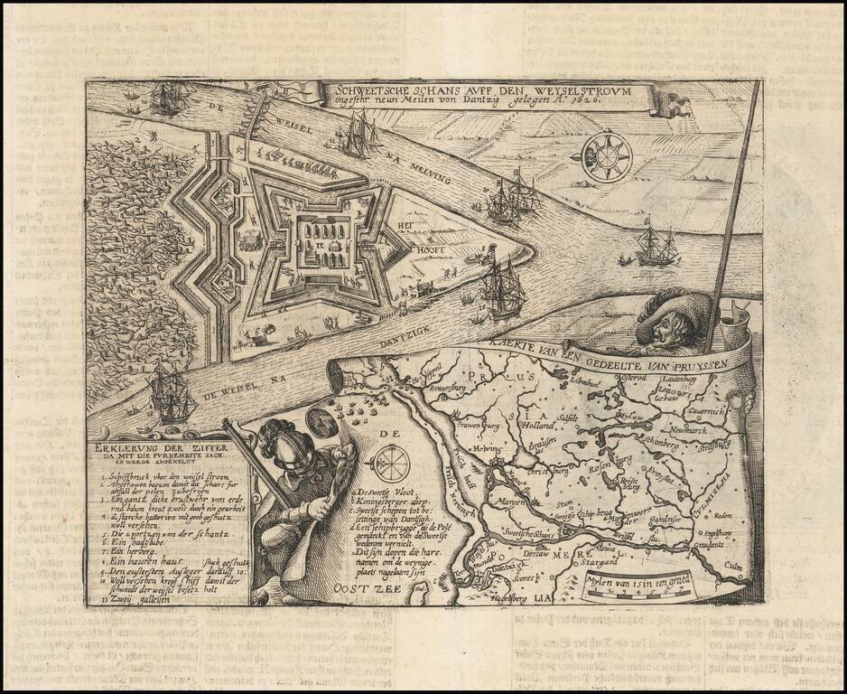 [ Gdansk Environs ]    Schweetsche Schans Auff Den Weyselstrom ongefehr neun Meilen von Dantzig gelegen Ao. 1626.