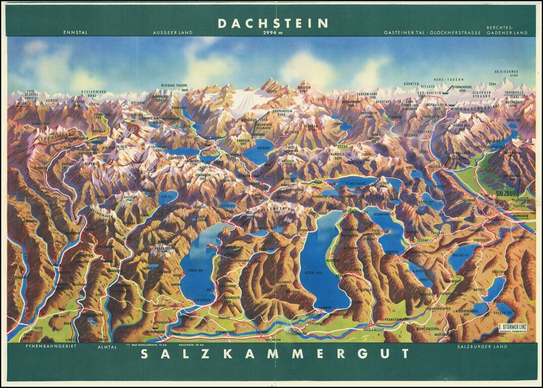 [Austrian Alps]  Dachstein /  Der Alt Welt Begriff, Besthende in 3 Haubt Theilen als Arica, Europa, Asia. Warinnen der Erste Meridian nach Frantzossicher art gezogen