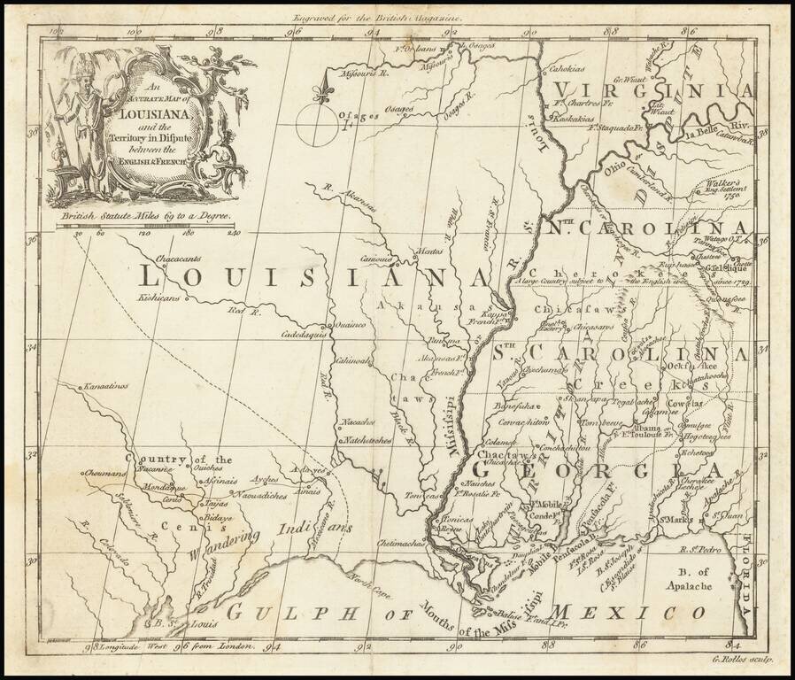 An Accurate Map of Louisiana, and the Territory in Dispute between the English & French