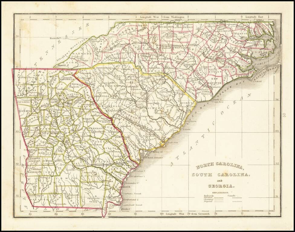 North Carolina, South Carolina and Georgia