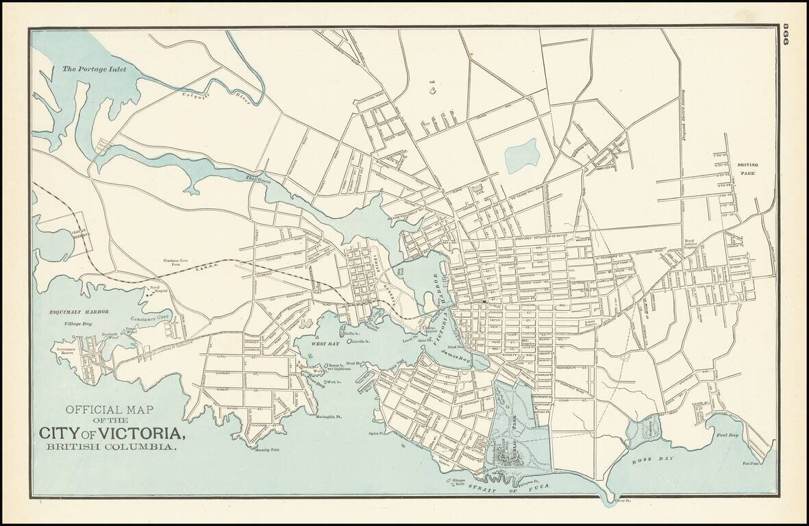 Official Map of the City of Victoria in British Columbia