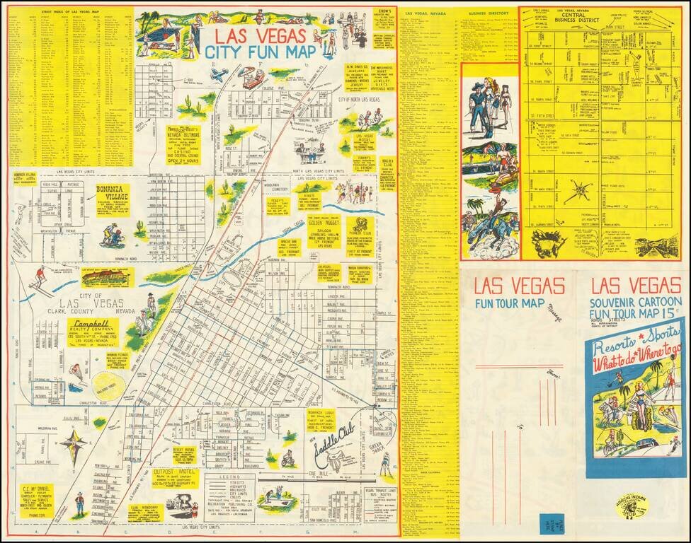 Las Vegas Fun Tour Map [on sheet with:] Las Vegas City Fun Map