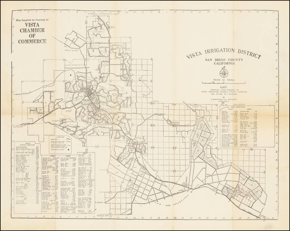 Vista Irrigation District San Diego County California . . . 1931