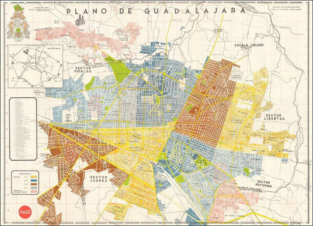 Plano Guia de Guadalajara Tlaquepaque y Zapopan (1971-1972)