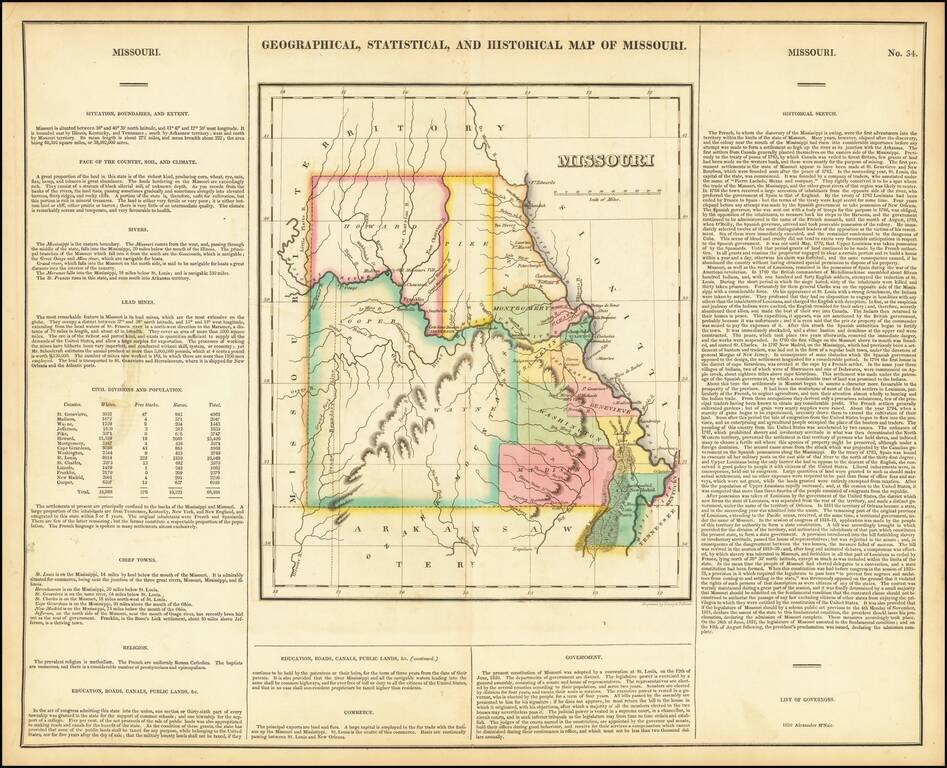 Geographical, Statistical and Historical Map of Missouri
