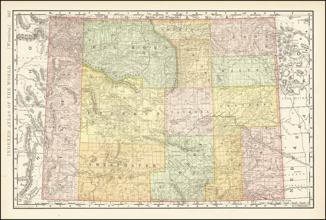 Rand McNally &  Co.'s Indexed Atlas of the World Map of Wyoming