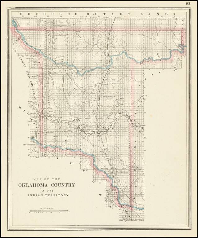 Map of the Oklahoma Country in the Indian Territory