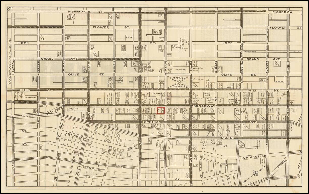 A Map of the Business Section of Los Angeles