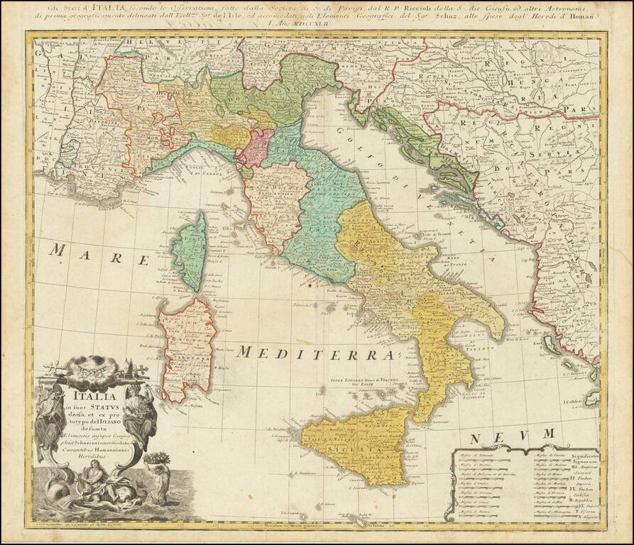 Italia in suos Status divisa et ex prototypo del Isliano desumta . . .  [shows Sicily]