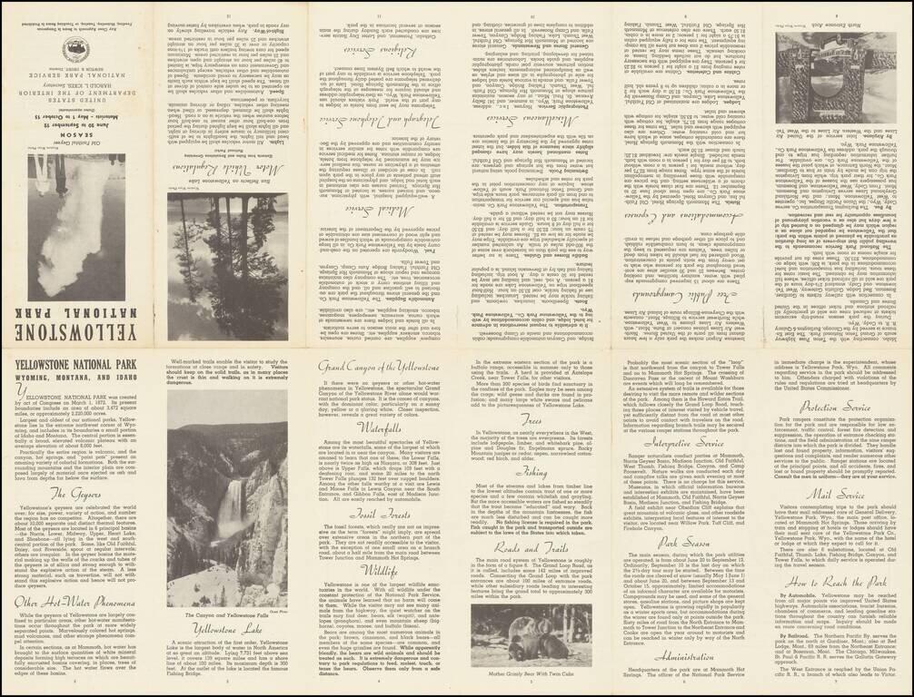 Guide Map of Yellowstone National Park