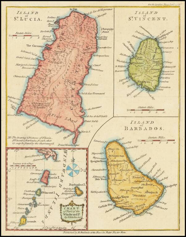 Island of St. Lucia / Island of St. Vincent / Island of Barbados / Chart of Part of the Windward Is. . . .