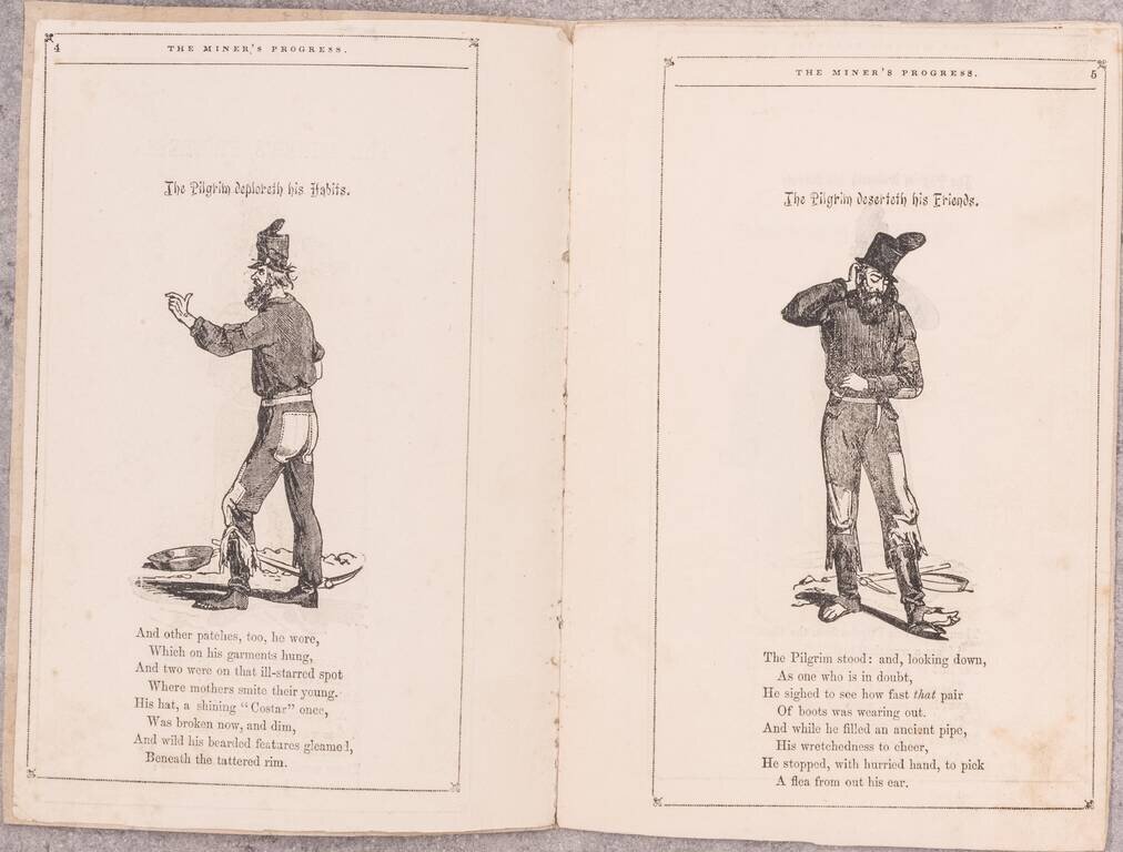 (California Gold Rush) The Miner's Progress; or, Scenes in the Life of a California Miner. Being a Series of Humorous Illustrations of the “Ups and Downs” of a Gold Digger in Pursuit of His “Pile.”