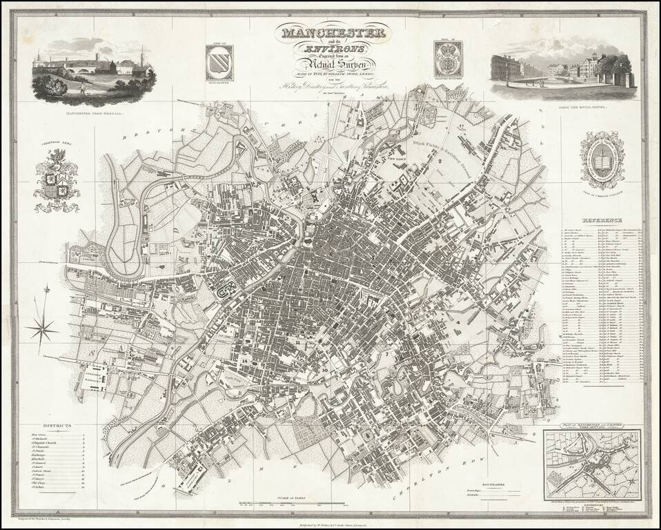 Manchester and its Environs Engraved from an Actual Survey Made in 1824, By William Swire, Leeds . . .