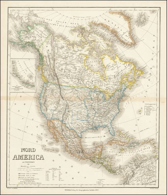 [Mormon State of Deseret]  Nord America mit Westindien