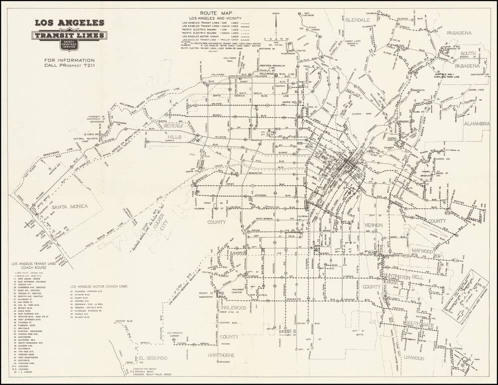 [Public Transit in Los Angeles]  Los Angeles Transit Lines