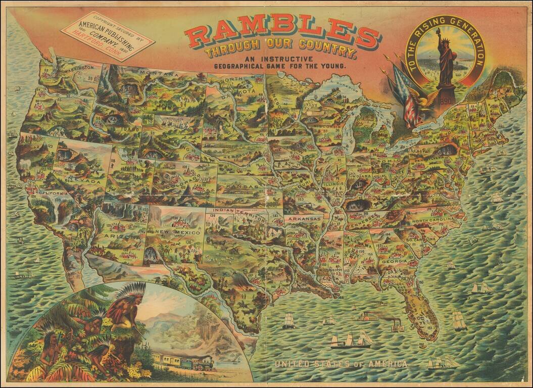 Rambles Through Our Country.  An Instructive Geographical Game For The Young.