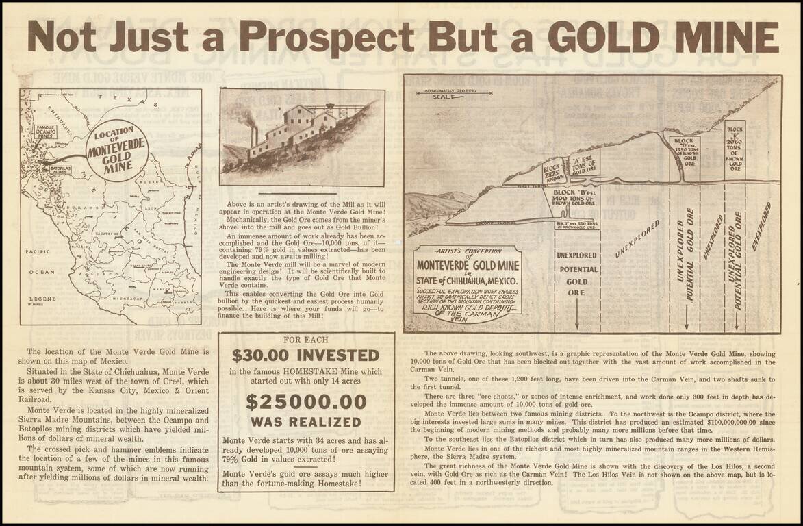 Not Just a Prospect But a GOLD MINE (Monteverde Gold Mine)